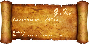Gerstmayer Kósa névjegykártya